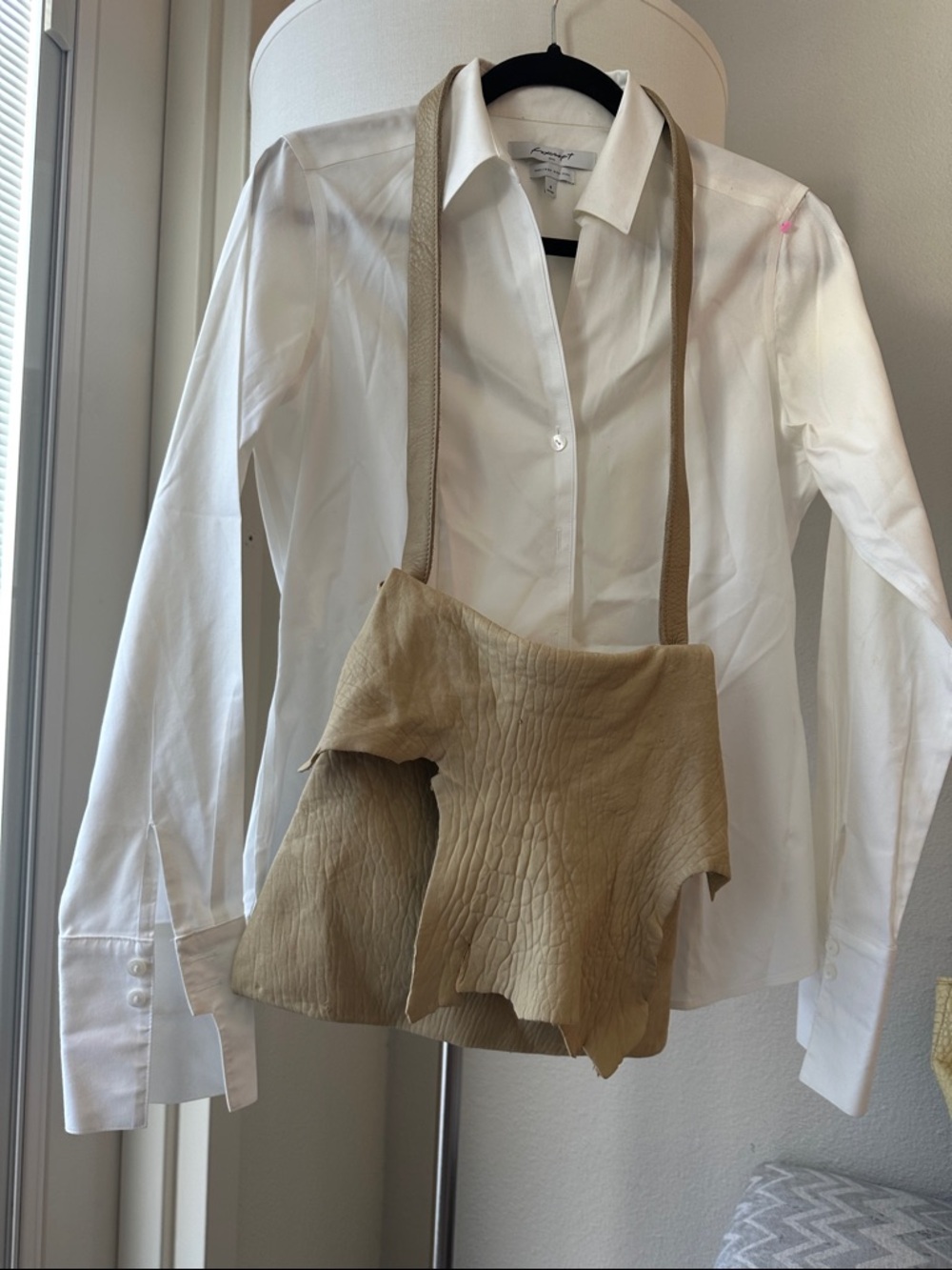 Homemade Chamois Nude Leather Boho Messenger Bag